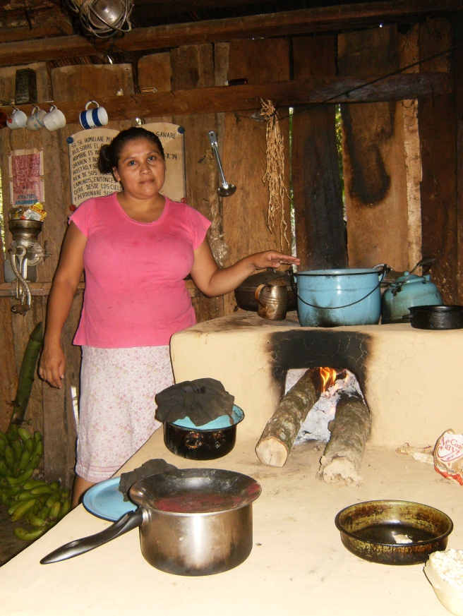 Like most all rural Hondurans, Lupe uses a wood stove to cook meals. Dilmer spends several hours each week, cutting and hauling firewood from the surrounding forested land. It's not uncommon for the smoke to linger inside the house, which could cause them serious respiratory health issues later on. This is another example of a daily life issue I would like to address in my research. At ECHO I learned about several models of energy efficient stoves that could potentially reduce both the overbearing demand for firewood as well as dangerous smoke produced by these common cooking stoves.